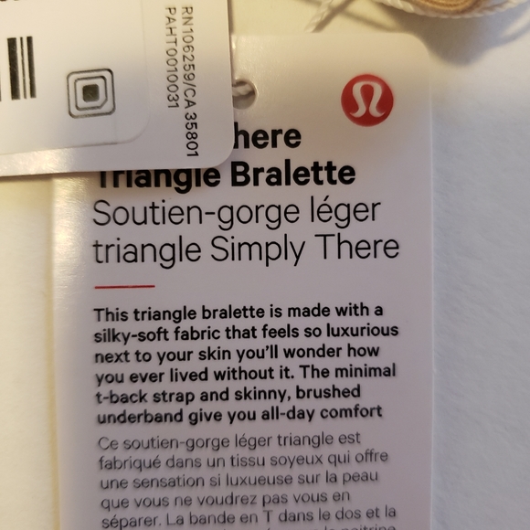 BNWT Lululemon simply there triangle bralette - Picture 3 of 5